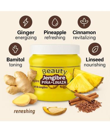 Gel De Jengibre+ Batimol, pina, Canela & linaza (Ginger Gel+ batimol) 250g, 100% Natural, Chupa| Hidratante|Panza - Buy Online on GoSupps.com