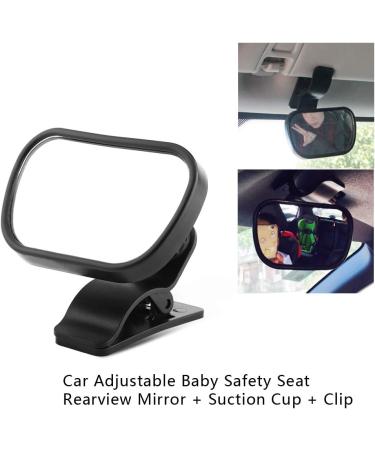 Universal Adjustable Car Baby Rear View Safety Mirror - Suction Cup & Clip - Black | 1 Piece - Buy Online on GoSupps.com