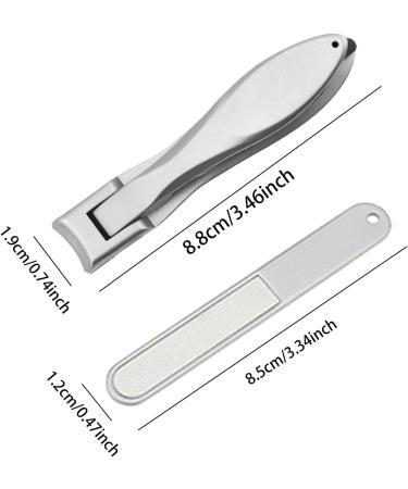 Vbnuyhim Nail Clippers Nail Clippers for Thick Nails Stainless Steel Nail Clippers Stainless Steel Nail Clippers for Large Nails Wide Jaw Mouth Nail Clippers with File Silver - Buy Online on GoSupps.com