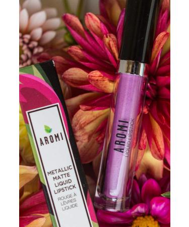 Aromi Purple Lilac Metallic Matte Liquid Lipstick - Shimmery Vegan Cruelty-Free Formula (Purple Unicorn) - Buy Online on GoSupps.com