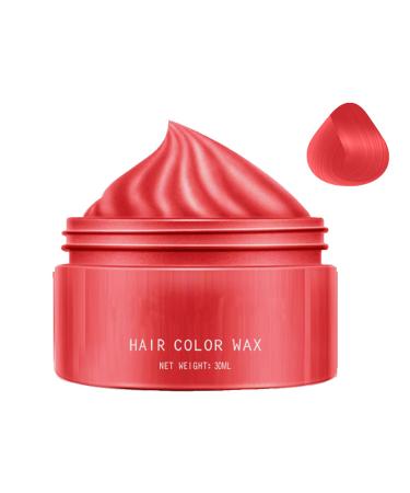 Colored Hair Wax 30ml Temporary Color Washable Color Mud Styling Cream for Teenagers Festivals Parties Cosplay Red E