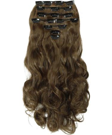 Light Brown Clip in Hair Extensions 8 Pieces Curly Full Head Hair Pieces 17" Inch Synthetic Fibre Hair Set Clip In Hair Extension - Buy Online on GoSupps.com