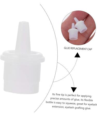 100pcs Eyelash Glue Replacement Heads - Universal White Plastic 2x1.3cm for Perfect Application - Buy Online on GoSupps.com