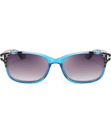 WANWAN Vintage Square Blue Reading Glasses with Spring Hinges for Women Men - 1.5x - Buy Online on GoSupps.com