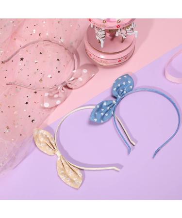 Pink Sheep Bow Cotton Headband for Girls - 3PC Pink Polka Dot Retro Bowknot Headband Set - Buy Online on GoSupps.com