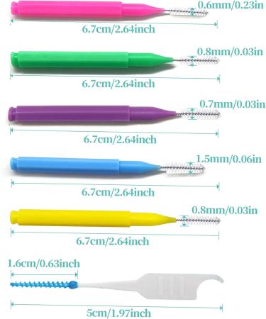 Llmsix Interdental Brushes 250 Portable Silicone Dental Floss Sticks with Storage Box | 5 Colors for Effective Tooth Cleaning - Buy Online on GoSupps.com