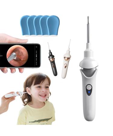 Tweddy Smart Ear Wax Remover Clean Ears Ear Wax Remover USB Charging Ear Wax Remover acuum Suction LED Light Easy-to-Use Ear Cleaner for Kids & Adults (White(Internal camera))