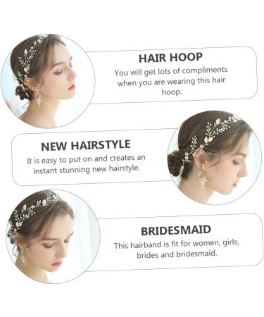 FRCOLOR 1pc Headband Bride Hair Bride Headdress Bride Shiny Headdress Pearl Headdress Fashion Bride Headwear Fashion Headdress Wedding Accessory Wedding Shiny Headdress Alloy - Buy Online on GoSupps.com