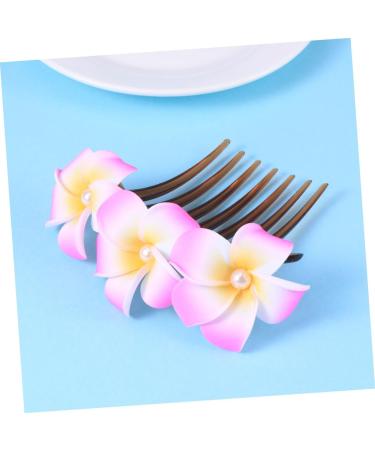 Angoily Pearl Tiara Hawaiian Plumeria Hair Side Comb Pearl Hair Barrettes Pearls Flower Hair Side Comb Pearl Hair Comb French Comb Bridal Headdress Bride Accessories Wedding - Buy Online on GoSupps.com