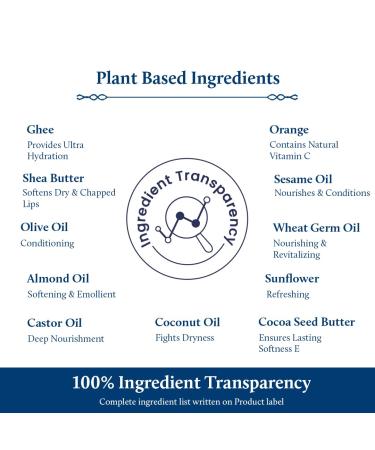 Blue Nectar Shubhr Orange Lip Balm & Gloss | Ayurvedic Lip Care with Ghee & Vitamin C | Paraben & Sulphate Free | 100% Natural (0.5 oz 10 Herbs - Buy Online on GoSupps.com