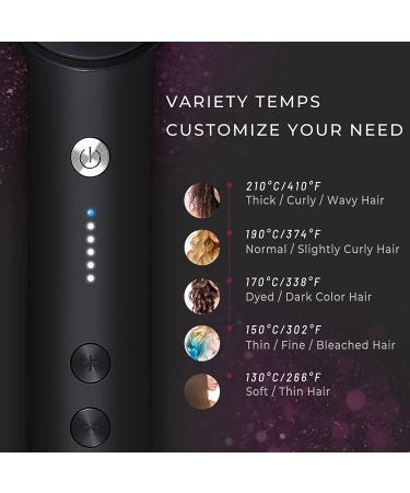 TYMO Hair Straightener Comb | Matte Black Straightening Brush for Women | 5 Temp Settings | 20s Fast Heating & Anti-Scald Technology - Buy Online on GoSupps.com