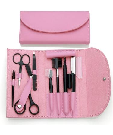 OBHDRERRY 8-Part Stainless Steel Eyebrow Tool Kit for Women - Precision Tweezers Scissors & Comb - Best Makeup Trimming Set (Black) - Buy Online on GoSupps.com