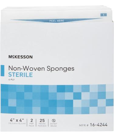 McKesson Sterile Non-Woven Sponges 4-Ply High Absorbency 4x4 Inch - 50 Count - Buy Online on GoSupps.com