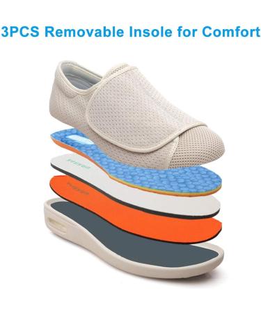 Women's Diabetic Shoes Memory Foam Knit Mesh | Wide Width Orthopedic Relief for Foot Pain | Adjustable Closures | Indoor/Outdoor | Dark Gray - Size 6.5 - Buy Online on GoSupps.com