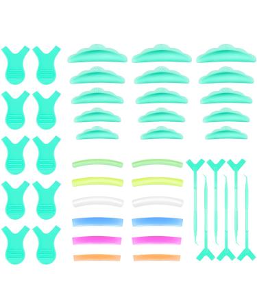 52 Pieces Silicone Eyelash Perming Tool Set Include 20 Pieces Silicone Eyelash Perming Curler  10 Pieces Y Shape Eyelash Brush  Lift Tool Set 12 Pieces Eyelash Perming Pads