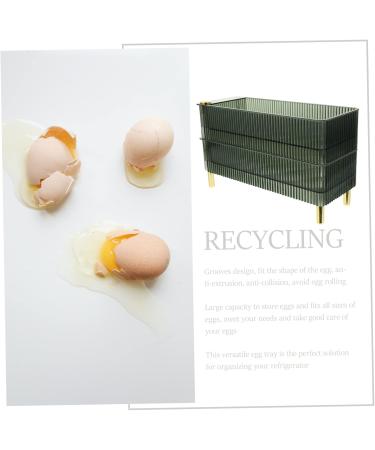 DOITOOL Box Fridge Egg Organizer Plastic Stand Drawers Plastic Egg Rack The Pet Tray Refrigerator re-usable Green 26.5X16X10CM - Buy Online on GoSupps.com