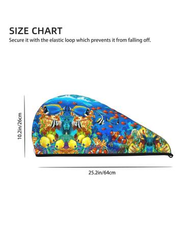 Ocean Tropical Fish Coral Velvet Hair Cap - Perfect for Home Travel Pool Parties & Beaches | SamLng - Buy Online on GoSupps.com