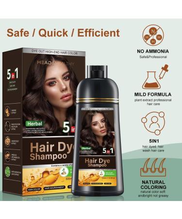  YUNZHIHUI 5-in-1 Color Shampoo with 5 Herbal Extracts Instant Natural Dye for White Hair Multifunctional Hair Dye Shampoo for Men and Women - 500ml (Purple) - Buy Online on GoSupps.com