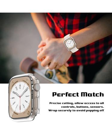 2 Pack Apple Watch Series 8/7 45mm Case & Screen Protector - Clear Hard PC Bumper with Tempered Glass Film - Anti-Scratch & Ultra-Thin Cover by EWUONU - Buy Online on GoSupps.com