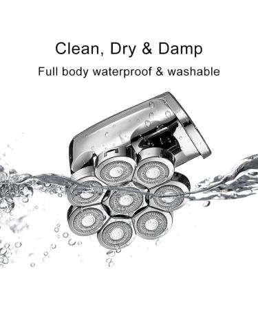 Electric Shaver & Hair Clipper for Bald Heads - Waterproof Rechargeable Men's Trimmer with 8 Floating Cutters - Buy Online on GoSupps.com