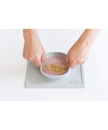 ezpz Mini Bowl (Pewter) - Silicone Suction Bowl for Infants + Toddlers with Placemat - Includes Travel Bag - Buy Online on GoSupps.com