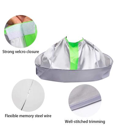 Waterproof Hair Cutting Cape - Salon Barber Cape for Men and Women - Hairdresser Gown Apron - Silver&Green - Buy Online on GoSupps.com