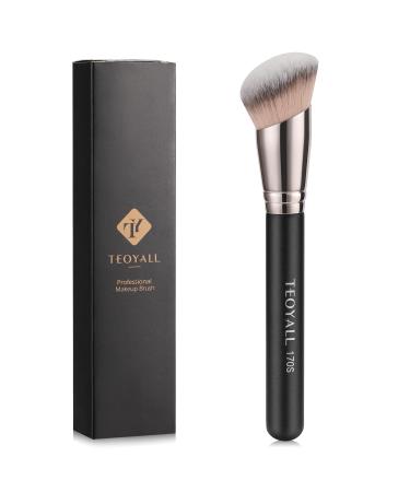 TEOYALL Angled Foundation Contour Brush Synthetic Kabuki Brush for Concealing Blending Setting Buffing with Liquid Cream and Powder Cosmetic (170S)