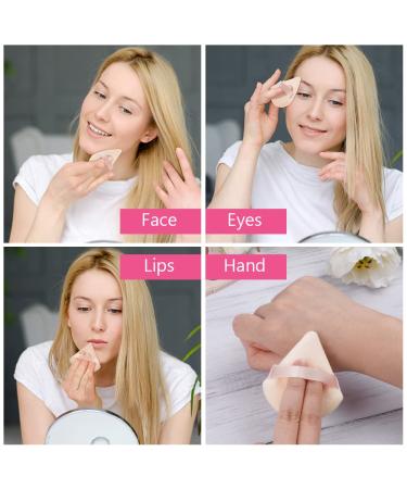 Auauy 6 Pcs Triangle Makeup Powder Puffs - Washable Reusable Face Sponges for Loose Powder & Foundation | Ideal Wet & Dry Makeup Tool - Buy Online on GoSupps.com