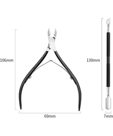 Nail Clipper Manicure Pedicure Set Cuticle Pusher and Cutter Cuticle Trimmer Cuticle Nipper Cuticle Cutter Clipper for Fingernails and Toenails Black - Buy Online on GoSupps.com