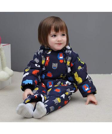 Winter Hooded Romper Snowsuit for Baby Boys | Cotton Jumpsuit Outfit with Gloves & Booties | 12-18 Months - Buy Online on GoSupps.com