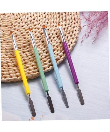 1PC Dual Ended Nail Gel Brush Acrylic Nails UV Gel Picker Extension Brush Pen Spatula Manicure Tool Purple - Buy Online on GoSupps.com