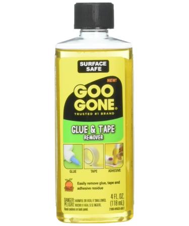 Goo Goo Glue and Tape Adhesive Remover - 4 Ounce - Removes Adhesives Stickers Crayon Glue Tape Gum Window Decals Glitter Labels