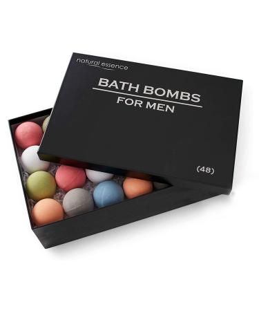 Holiday Gifts Men's Bath Bomb Gift Set of 48 by Natural Essence