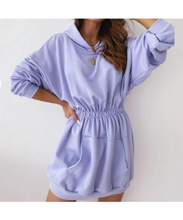 Ladies Blue Cat Print Long Sleeve Sweatshirt Dress - Summer Day Dress (Blue-C, S) - Buy Online on GoSupps.com