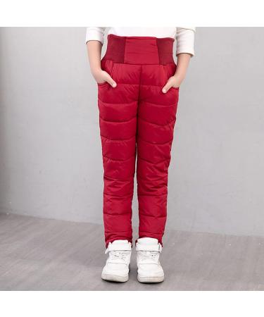 Kids Winter Snow Pants Ski Bib - Red, 3-4T | Windproof & Warm Activewear for Boys and Girls - Buy Online on GoSupps.com
