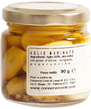 Marinated Garlic Cloves in extravirgin olive oil - one glass jar of 106 ml. - artisan production Conserve Conti - Buy Online on GoSupps.com