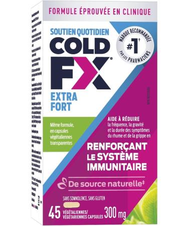 COLD-FX Extra Strength Ginseng Extract Reduce Chance Cold and Flu Support Immune System - 45 Vegan Capsules - Buy Online on GoSupps.com