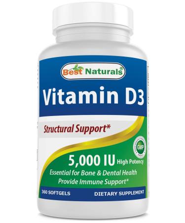 Best Naturals Vitamin D3 5000 IU 360 Softgels