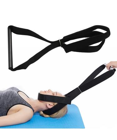 Neck Stretcher Strap Handle Y Strap Neck Chiropractor Pull Device with Chin Strap A Belt Spine Chiropractic Decompression Traction Tool Neck Cervical Strap for Neck Relief