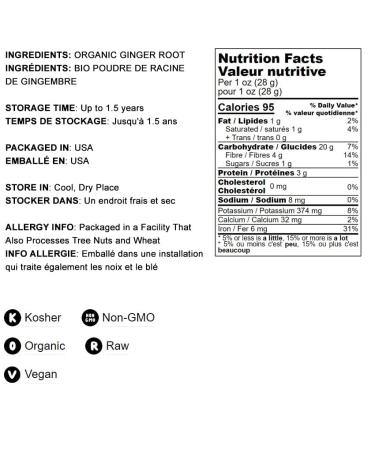 Organic Ginger Root Powder 2 Pounds - Non-GMO Kosher Bulk - Raw Ground Flour | Sirtfood 2 LB - Buy Online on GoSupps.com