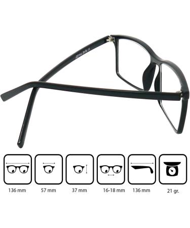 Buy Mini Rectangular Reading Glasses | TR90 Frame 1.5 Diopters Free Case & Cloth - Unisex Reading Aid - Buy Online on GoSupps.com