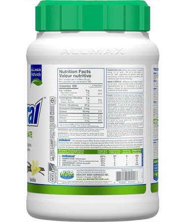 ALLMAX IsoNatural Pure Whey Protein Isolate Vanilla - 2 lbs | High-Quality Protein for Muscle Growth - Buy Online on GoSupps.com