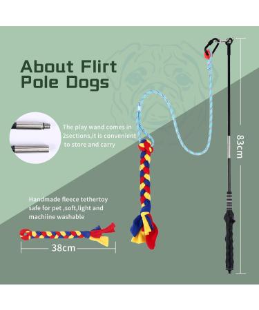 Oursouion Flirt Pole Dogs Flirt Pole with Dog Rope - An Outdoor Interactive Dog Toy for Chase and Drag Training Durable Cotton Rope for Small Medium and Large Dogs - Buy Online on GoSupps.com