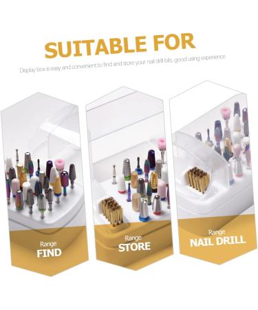Healeved Grinding Head Cleaning Box Nail Bits Nail Grinding Head Holder Nail Salon Product Reusable Nail Drill Bit Nail Room Accessories Charm Holder Plastic Storage Rack Women's Ceramics - Buy Online on GoSupps.com