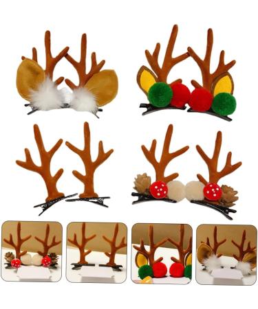 FRCOLOR 4 Pairs 1 Christmas Antler Hair Clip Reindeer Costume Accessories Christmas Hair Grip Festive Hair Clips Novel Hair Clips Reindeer Headpiece Deer Hair Clip Mushroom Props Flannel 7x5cm Coffee - Buy Online on GoSupps.com