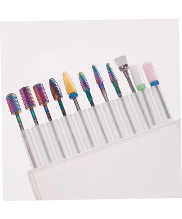 Healeved Nail Bits Storage Container Nail Drill Nail Bit Storage Container Nail Bit Holder Multi-hole Nail Bits Stand Multi-hole Nail Bits Holder Porous Plastic Storage Rack Clamshell - Buy Online on GoSupps.com