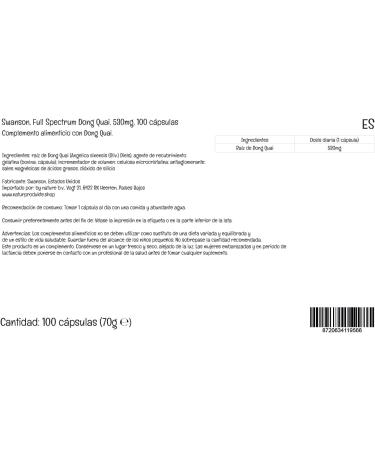 Swanson Full Spectrum Dong Quai Root 530mg 100 Capsules - Lab-Tested, Soy Free, Gluten Free, Non-GMO - Buy Online on GoSupps.com
