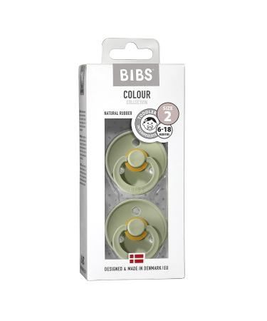 BIBS Natural Rubber Baby Pacifiers - Set of 2 BPA-Free Soothers, Sage | Made in Denmark | Size 6-18 Months - Buy Online on GoSupps.com
