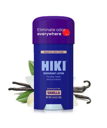 HIKI Whole Body Deodorant Cream for Underarms Skin Folds + Private Parts Deodorant. Aluminum-Free Talc Free & Designed For Sensitive Skin -NEW FORMULA- (Vanilla - 1 Pack) Vanilla 2.45 Ounce (Pack of 1)