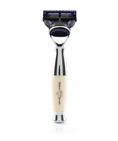 Edwin Jagger Razors Double Edge Safety Ivory & Chrome Fusion